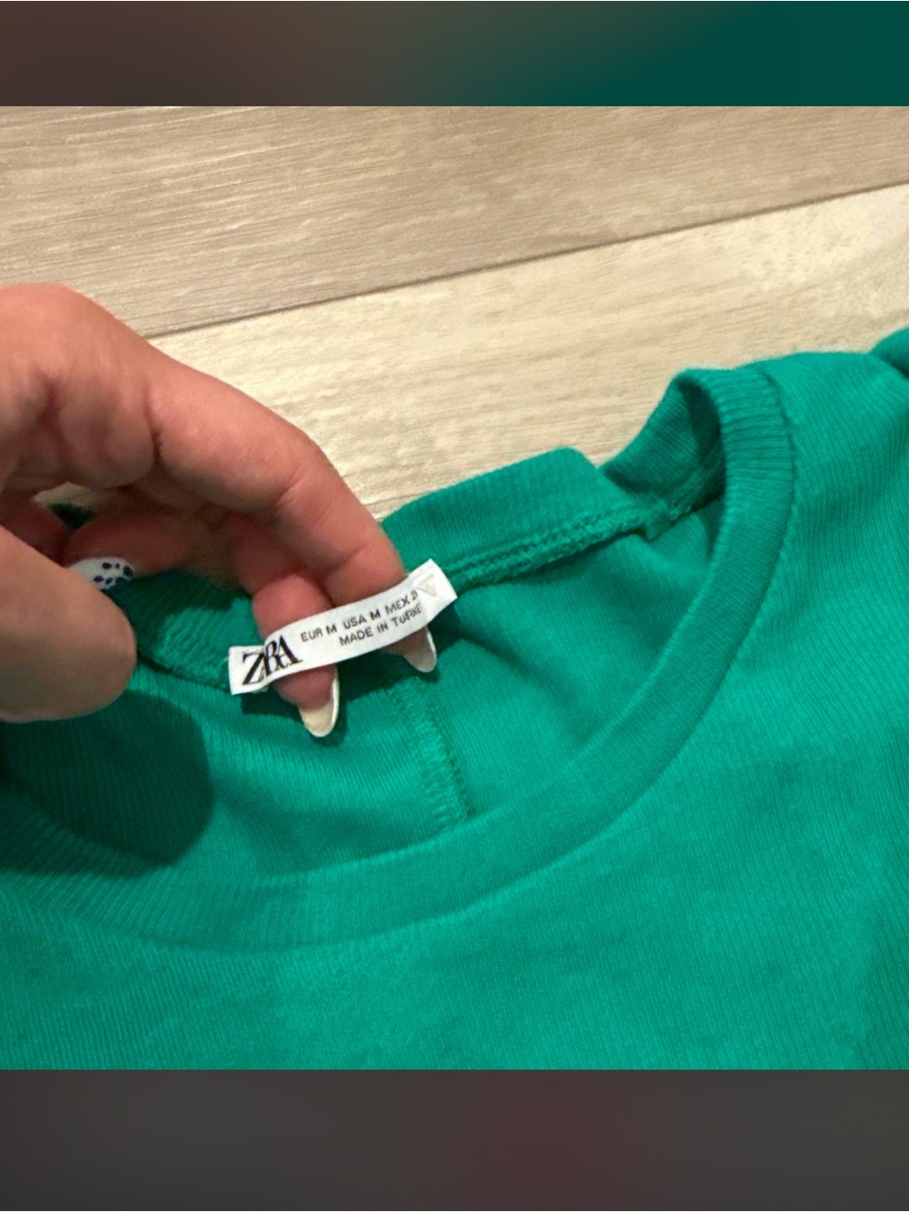 Zara Emerald Crewneck Top - Picture 2 of 2